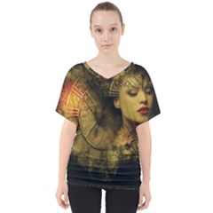 Surreal Steampunk Queen From Fonebook V-neck Dolman Drape Top