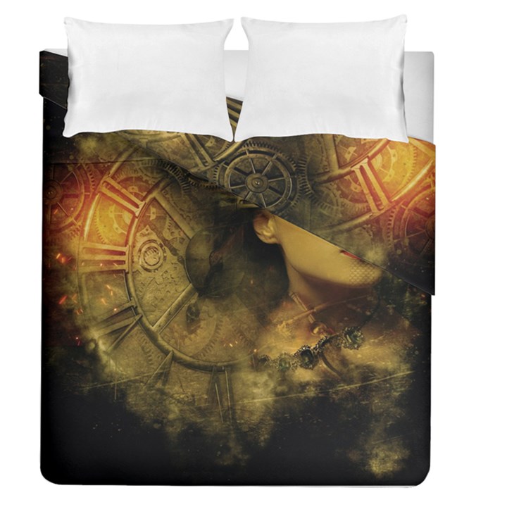 Surreal Steampunk Queen From Fonebook Duvet Cover Double Side (Queen Size)