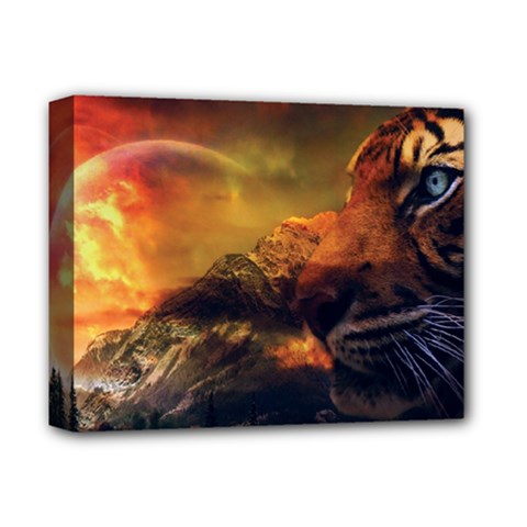 Tiger King In A Fantastic Landscape From Fonebook Deluxe Canvas 14  X 11  (stretched) by 2853937