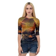 Tiger King In A Fantastic Landscape From Fonebook Quarter Sleeve Raglan Tee