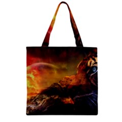 Tiger King In A Fantastic Landscape From Fonebook Zipper Grocery Tote Bag by 2853937