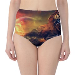 Tiger King In A Fantastic Landscape From Fonebook Classic High-Waist Bikini Bottoms