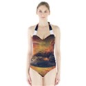 Tiger King In A Fantastic Landscape From Fonebook Halter Swimsuit View1