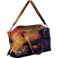 Tiger King In A Fantastic Landscape From Fonebook Canvas Crossbody Bag