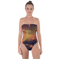 Tiger King In A Fantastic Landscape From Fonebook Tie Back One Piece Swimsuit