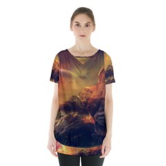 Tiger King In A Fantastic Landscape From Fonebook Skirt Hem Sports Top by 2853937