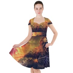 Tiger King In A Fantastic Landscape From Fonebook Cap Sleeve Midi Dress by 2853937