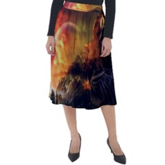 Tiger King In A Fantastic Landscape From Fonebook Classic Velour Midi Skirt  by 2853937