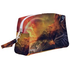 Tiger King In A Fantastic Landscape From Fonebook Wristlet Pouch Bag (large) by 2853937