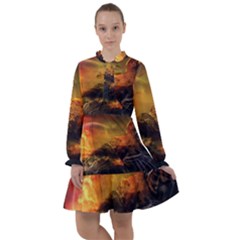 Tiger King In A Fantastic Landscape From Fonebook All Frills Chiffon Dress