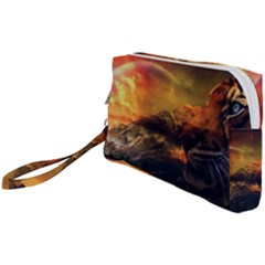 Tiger King In A Fantastic Landscape From Fonebook Wristlet Pouch Bag (small) by 2853937