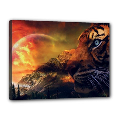 Tiger King In A Fantastic Landscape From Fonebook Canvas 16  X 12  (stretched) by 2853937