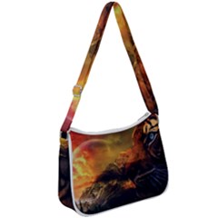 Tiger King In A Fantastic Landscape From Fonebook Zip Up Shoulder Bag by 2853937