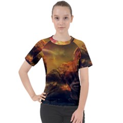 Tiger King In A Fantastic Landscape From Fonebook Women s Sport Raglan Tee