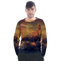 Tiger King In A Fantastic Landscape From Fonebook Men s Long Sleeve Raglan Tee