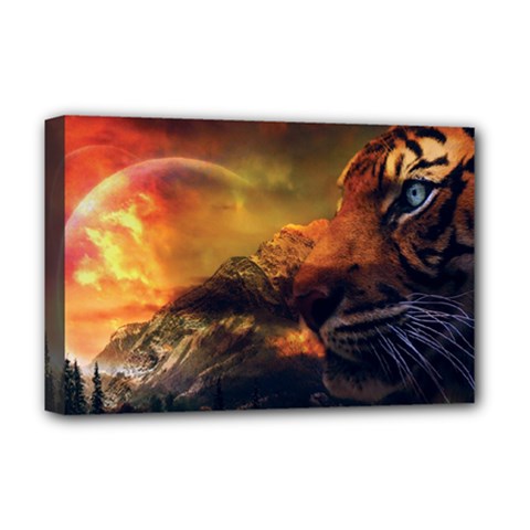 Tiger King In A Fantastic Landscape From Fonebook Deluxe Canvas 18  X 12  (stretched) by 2853937