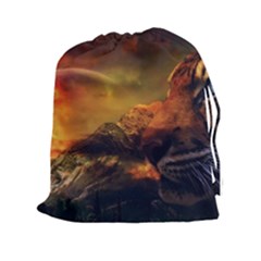 Tiger King In A Fantastic Landscape From Fonebook Drawstring Pouch (2xl) by 2853937