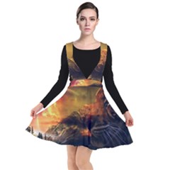 Tiger King In A Fantastic Landscape From Fonebook Plunge Pinafore Dress by 2853937