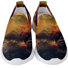 Tiger King In A Fantastic Landscape From Fonebook Kids  Slip On Sneakers by 2853937