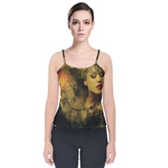 Surreal Steampunk Queen From Fonebook Velvet Spaghetti Strap Top by 2853937