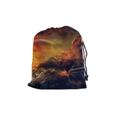 Tiger King In A Fantastic Landscape From Fonebook Drawstring Pouch (medium) by 2853937