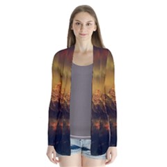 Tiger King In A Fantastic Landscape From Fonebook Drape Collar Cardigan by 2853937