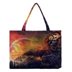 Tiger King In A Fantastic Landscape From Fonebook Medium Tote Bag by 2853937