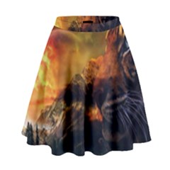 Tiger King In A Fantastic Landscape From Fonebook High Waist Skirt by 2853937