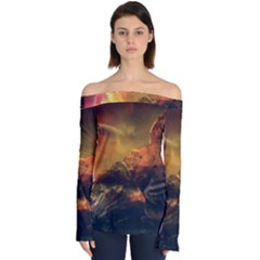 Tiger King In A Fantastic Landscape From Fonebook Off Shoulder Long Sleeve Top by 2853937