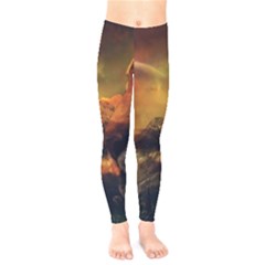 Tiger King In A Fantastic Landscape From Fonebook Kids  Leggings by 2853937