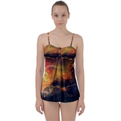 Tiger King In A Fantastic Landscape From Fonebook Babydoll Tankini Set by 2853937