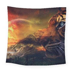 Tiger King In A Fantastic Landscape From Fonebook Square Tapestry (large) by 2853937