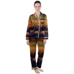 Tiger King In A Fantastic Landscape From Fonebook Satin Long Sleeve Pajamas Set by 2853937