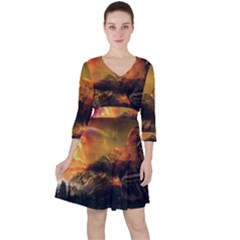 Tiger King In A Fantastic Landscape From Fonebook Ruffle Dress by 2853937