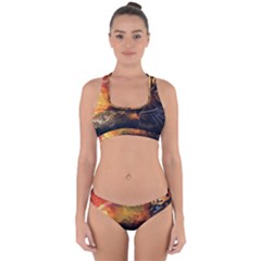 Tiger King In A Fantastic Landscape From Fonebook Cross Back Hipster Bikini Set by 2853937