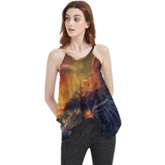 Tiger King In A Fantastic Landscape From Fonebook Flowy Camisole Tank Top by 2853937