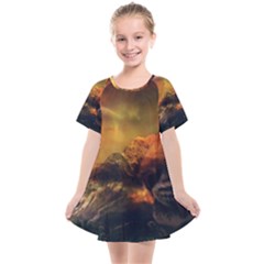 Tiger King In A Fantastic Landscape From Fonebook Kids  Smock Dress by 2853937