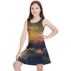 Tiger King In A Fantastic Landscape From Fonebook Kids  Lightweight Sleeveless Dress