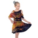 Tiger King In A Fantastic Landscape From Fonebook Kids  Shoulder Cutout Chiffon Dress View1