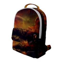 Tiger King In A Fantastic Landscape From Fonebook Flap Pocket Backpack (large) by 2853937