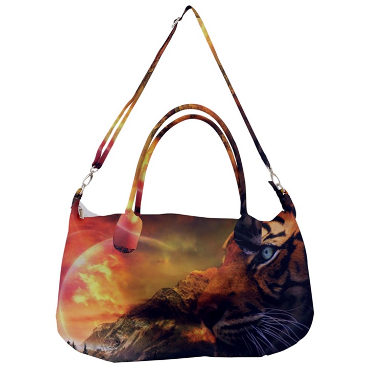 Tiger King In A Fantastic Landscape From Fonebook Removal Strap Handbag