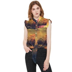 Tiger King In A Fantastic Landscape From Fonebook Frill Detail Shirt by 2853937