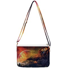 Tiger King In A Fantastic Landscape From Fonebook Double Gusset Crossbody Bag by 2853937