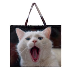 Wow Kitty Cat From Fonebook Zipper Large Tote Bag by 2853937