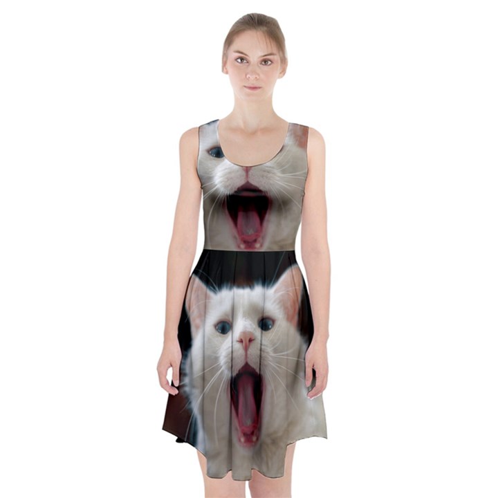 Wow Kitty Cat From Fonebook Racerback Midi Dress