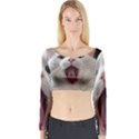 Wow Kitty Cat From Fonebook Long Sleeve Crop Top View1