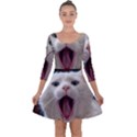 Wow Kitty Cat From Fonebook Quarter Sleeve Skater Dress View1