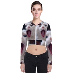 Wow Kitty Cat From Fonebook Long Sleeve Zip Up Bomber Jacket by 2853937