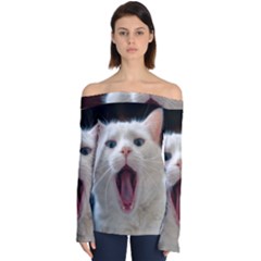 Wow Kitty Cat From Fonebook Off Shoulder Long Sleeve Top by 2853937