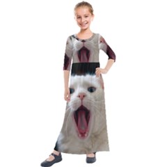 Wow Kitty Cat From Fonebook Kids  Quarter Sleeve Maxi Dress by 2853937